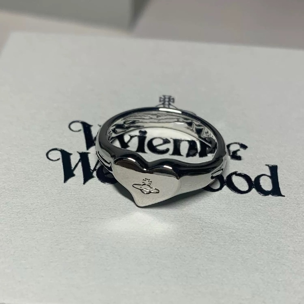 Vivienne Westwood Silver Heart Emblem Ring